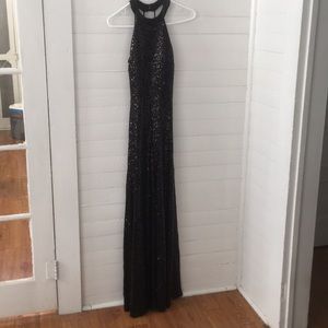 B Darlin Black Sequined Gown